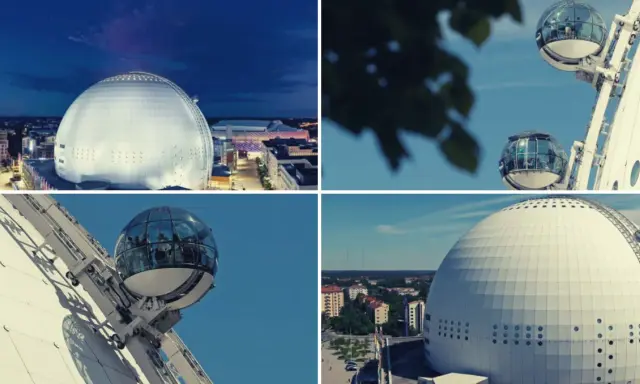 Globen i Stockholm, en ikonisk sfär, som en del av Avicii Experience.