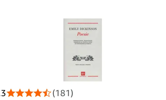 Copertina del libro "Poesie" di Emily Dickinson, considerata la sua **emily dickinson poesia più famosa**. Contiene testo in inglese e italiano.