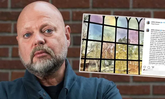 Peter Lemarc med sin fru, som kämpade för sitt liv på IVA efter covid-19.