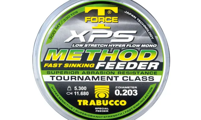 Jaka żyłka do method feeder? Trabucco XPS Method Feeder, 0.203mm, szybkie tonięcie, odporna na przetarcia. Idealna na zawody.