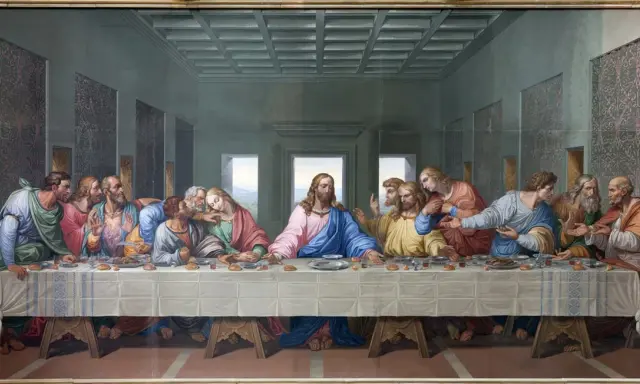 La Cène, chef-d'œuvre de Vinci, dépeint Jésus et ses apôtres lors d'un repas chargé d'émotion.