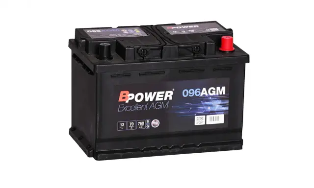 Czarny akumulator BPOWER 096AGM Excellent AGM. To jaki akumulator wybrać do auta? Ten model 12V 70Ah 760A EN sprawdzi się w wielu pojazdach.