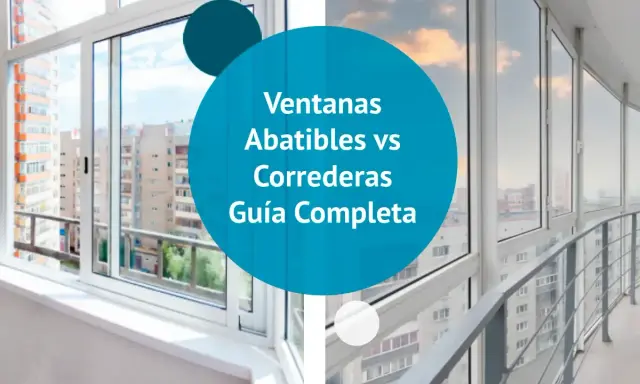 Ventanas abatibles vs correderas: una guía completa. La imagen muestra un balcón con ventanas correderas y una ventana practicable.