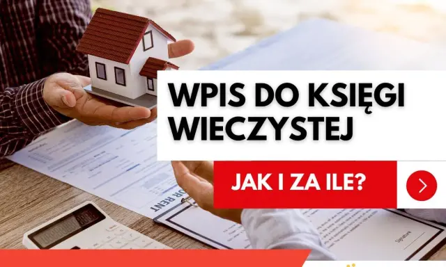 Wpis do księgi wieczystej: dowiedz się, ile się czeka i jak przebiega proces. Miniaturka domu i dokumenty.
