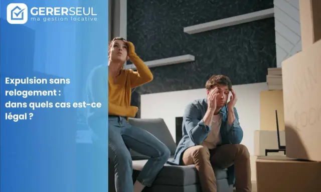 Un couple anxieux face à une expulsion sans relogement. La gestion locative peut aider à éviter ces situations.