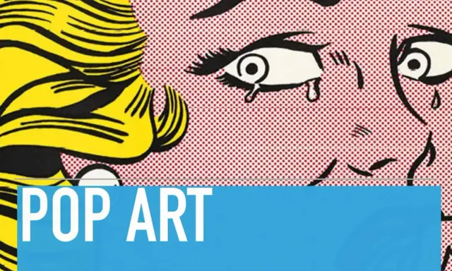 Ein ikonisches Werk eines Pop Art Vertreters: Eine weinende Frau mit gelben Haaren, dargestellt im charakteristischen Comic-Stil mit Rasterpunkten.