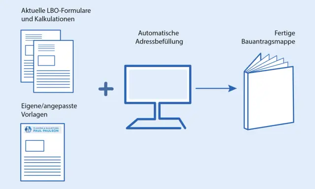 Erstellung einer Bauvorlageberechtigung Niedersachsen: Formulare, automatische Adressbefüllung und fertige Bauantragsmappe.