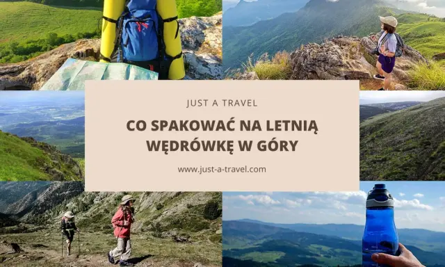 Letnia wędrówka w góry: plecak, mapa, butelka wody i piękne widoki. Dowiedz się, co spakować w góry latem.