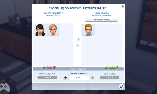 Wybierasz, jak edytować rodzinę w The Sims 4: rozdzielasz się od obecnej lub tworzysz nową.