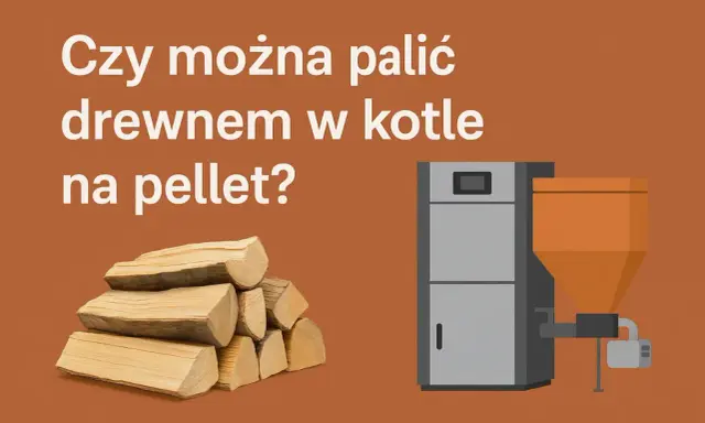 Stos drewna obok kotła na pellet. Pytanie brzmi: czy w piecu na pellet można palić drewnem?