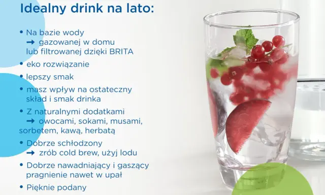 Orzeźwiający drink z wodą gazowaną, lodem, owocami i miętą. Idealny na lato, by ugasić pragnienie.