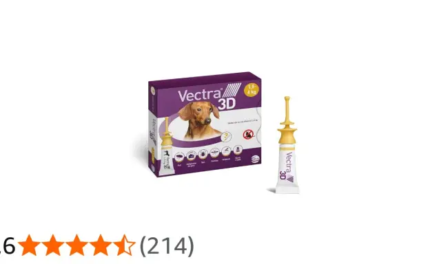 Boîte et pipette de Vectra 3D pour chien, solution antiparasitaire. Avis positifs pour ce produit.