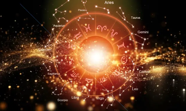 Zodiakalny krąg z konstelacjami, gdzie Mars w Skorpionie symbolizuje siłę i transformację.