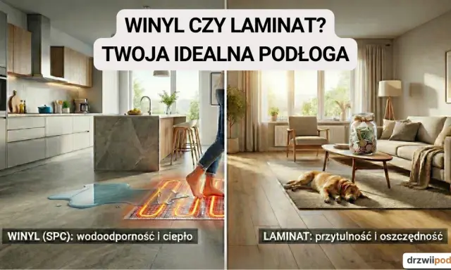 Winylowa podłoga w kuchni, gdzie wylana woda nie stanowi problemu, kontra laminowana w salonie, gdzie pies odpoczywa. Wybierz między panele laminowane czy winylowe.