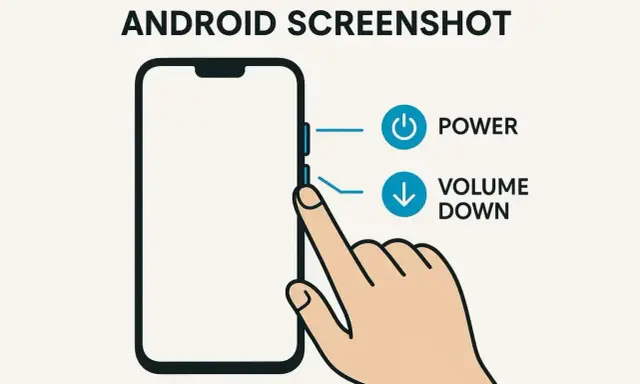 Jak zrobić wycinek ekranu na Androidzie? Naciśnij jednocześnie przycisk zasilania i przycisk głośności w dół.
