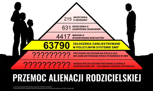 Piramide problemów: od orzeczeń po zgłoszenia policyjne. Liczby pokazują skalę przemocy alienacji rodzicielskiej.