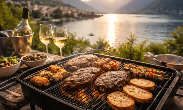 Grillowanie nad jeziorem to idealny sposób, by spędzić majówkę. Steki, kiełbaski i szaszłyki skwierczą na ruszcie, a w tle rozciąga się malowniczy widok.