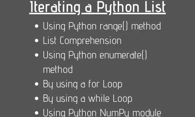 Różne metody iterowania po liście w Pythonie: range(), List Comprehension, enumerate(), pętle for/while, moduł NumPy.