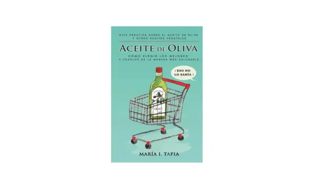 Guía práctica sobre cómo saber si un aceite de oliva es bueno. Una botella de aceite de oliva extra virgen en un carrito de compras.