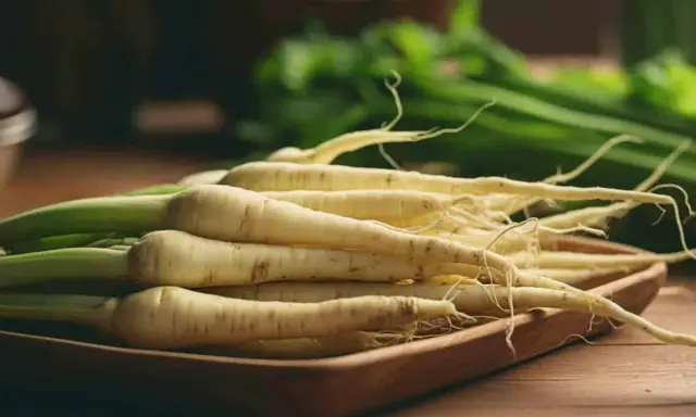 Racines de salsifis frais, prêts à être cuisinés. La culture salsifis est une tradition culinaire appréciée.