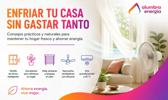 Consejos para enfriar tu casa sin gastar tanto: ventila, usa plantas, aísla ventanas, aprovecha ventiladores y usa aire acondicionado a 25°C.