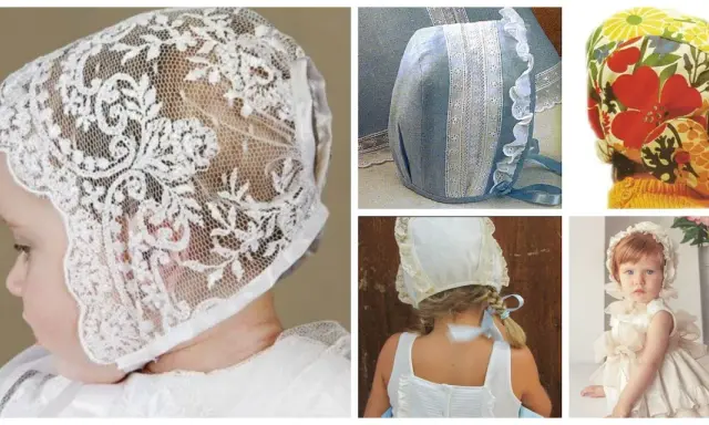 Capotas de bebé: encaje, tela floral y patrones de medidas. Diseños para crear adorables gorritos.