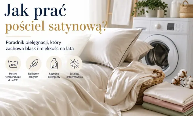 Jak prać pościel satynową? Wskazówki: pranie w 40°C, delikatny program, łagodne detergenty, suszenie bez przegrzewania.
