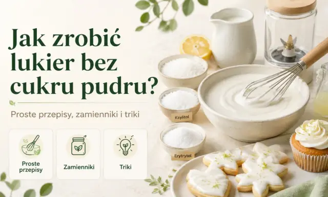 Jak zrobić lukier bez cukru pudru? Składniki: ksylitol, erytrytol, cytryna, mleko. Idealny do ciastek i babeczek.