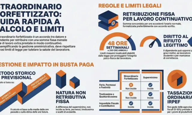 Guida rapida al calcolo e ai limiti dello straordinario forfettizzato: regole, gestione e impatto in busta paga.
