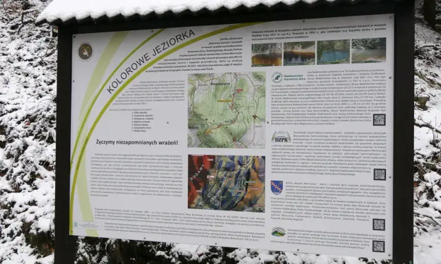 Kolorowe Jeziorka, cztery zbiorniki wodne o niepowtarzalnych barwach w masywie Wielkiej Kopy. Powstały w 1902 r., gdy zamknięto trzy kopalnie pirytu z powodu wyczerpania złoża.
