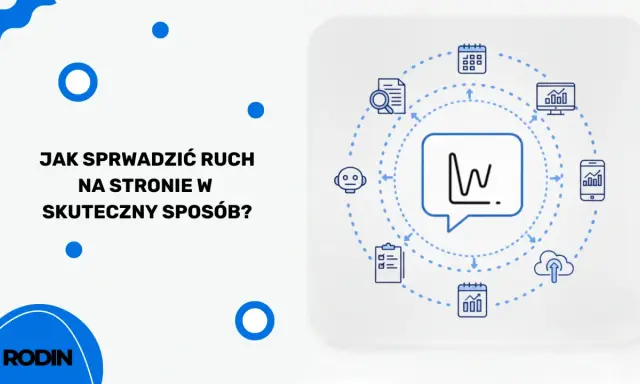 Jak sprawdzić ruch na stronie konkurencji? Grafika pokazuje analizę danych, wykresy, kalendarz, chmurę i telefon.