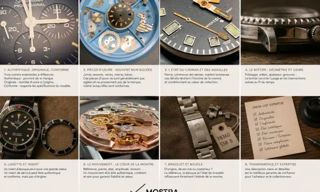 Expertise d'une montre ancienne : authenticité, état du cadran, boîtier, mouvement, bracelet. Ces éléments déterminent la valeur d'une montre en or.
