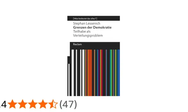 Buchcover "Grenzen der Demokratie" von Stephan Lessenich. Eine abstrakte Darstellung von Strichen, die an einen Barcode erinnert, symbolisiert die Komplexität der perikleschen Demokratie.