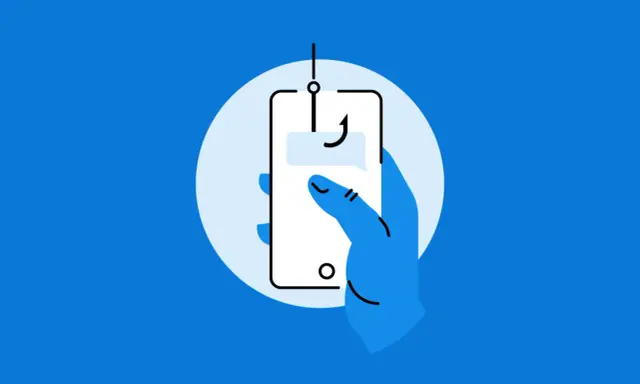 Ein Haken fischt nach einer Nachricht auf einem Smartphone. Dies illustriert die pharming definition: eine betrügerische Methode, um Nutzer auf gefälschte Webseiten zu locken.