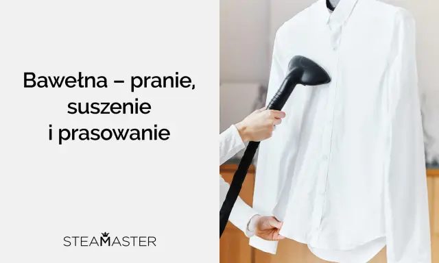 Biała bawełniana koszula prasowana parownicą. Dowiedz się, jak prać bawełnę, by wyglądała jak nowa.