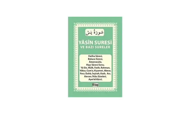 Ein Buch mit dem Titel "Yasin Suresi ve Bazi Sureler" auf Türkisch, das die Sure Yasin und andere Suren enthält.