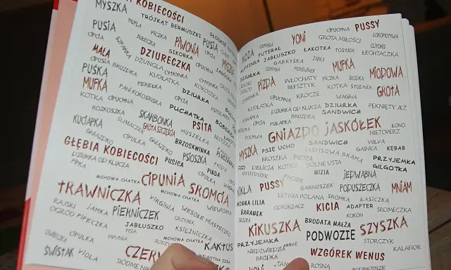 Wielka księga cipek: od "myszki" po "wzgórek wenus", zbiór zabawnych określeń kobiecych.