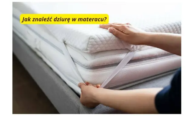 Ręce poprawiające ochraniacz na materac, by sprawdzić, jak znaleźć dziurę w materacu.