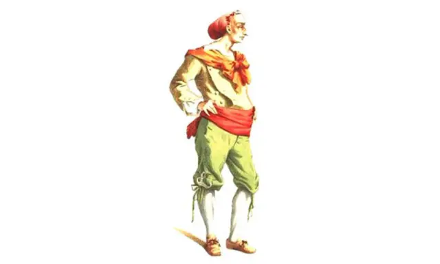 La maschera di Rugantino, con la sua camicia aperta, il foulard rosso al collo e alla vita, e i pantaloni verdi, è pronta a far ridere Roma.
