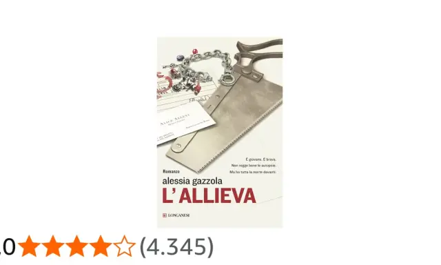 Copertina del libro "L'allieva" di Alessia Gazzola. Una sega e un braccialetto con ciondoli su documenti medici, suggeriscono un mistero da risolvere.