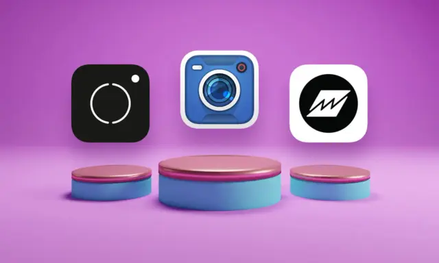 Ikony aplikacji do nagrywania filmów: Instagram, aplikacja z niebieskim aparatem i aplikacja z czarnym okręgiem.
