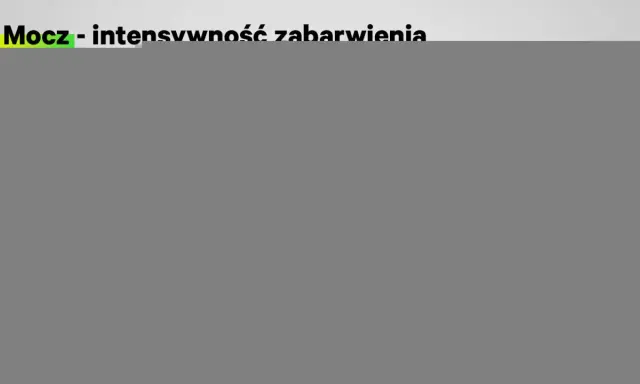 Trzy pojemniki z moczem: zbyt jasny, prawidłowy i zbyt ciemny. Intensywność zabarwienia moczu informuje o nawodnieniu.