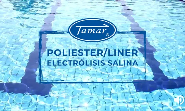Liner de piscina de poliéster Tamar para electrólisis salina.
