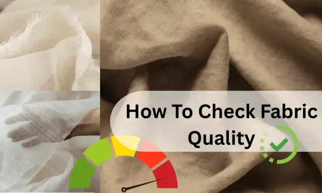 Learn how to check fabric quality with this guide, featuring close-ups of fine textiles and a visual gauge.