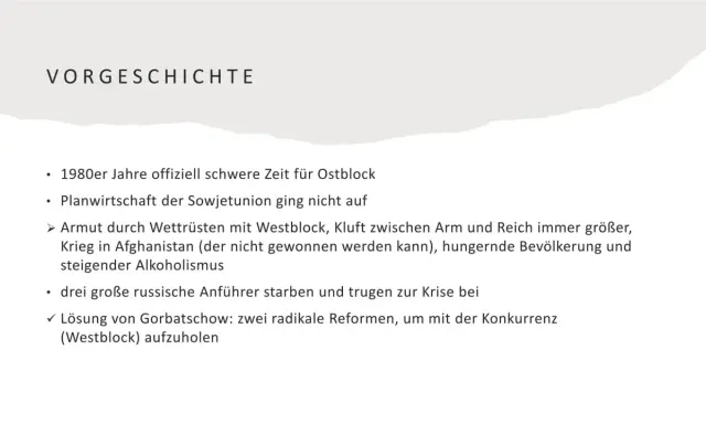 Vorgeschichte: 1980er schwere Zeit für Ostblock, Planwirtschaft scheiterte. Gorbatschows Reformen (Perestroika Bedeutung) sollten Konkurrenz aufholen.
