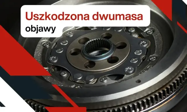 Uszkodzona dwumasa objawy: wibracje, stuki, hałasy przy gaszeniu silnika. Zbliżenie na element układu napędowego.