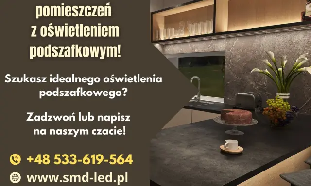 Nowoczesne oświetlenie pod meble kuchenne tworzy przytulną atmosferę. Zapytaj o nie!