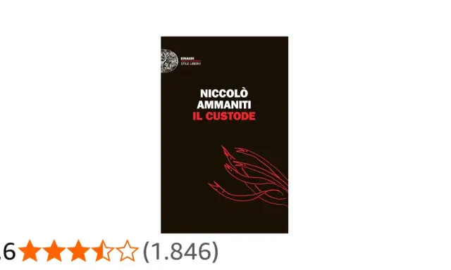Copertina del libro "Il Custode" di Niccolò Ammaniti, ultimo libro dell'autore, con un'illustrazione rossa stilizzata.
