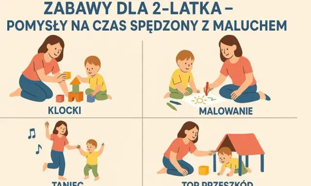 Zabawy dla 20 miesięcznego dziecka: budowanie z klocków, malowanie, taniec i tor przeszkód.