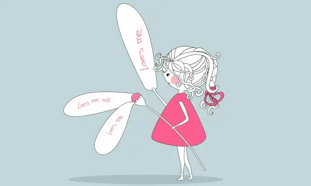 Bambina con margherita "mi ama, non mi ama". Un'immagine che evoca il significato di erotomane, la ricerca ossessiva dell'amore.